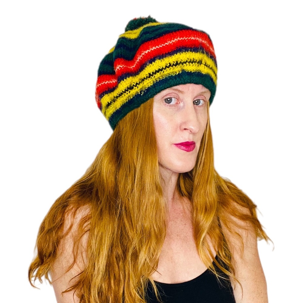 Vintage Multicolor Striped Beret